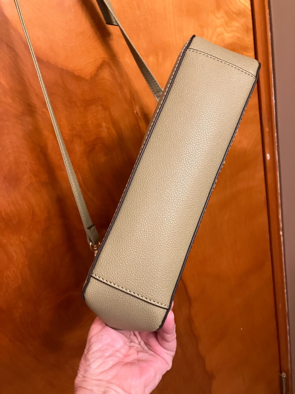 Nine West Olive Crossbody with Pink-Patterned Scarf Chain - Picture 9 of 15
